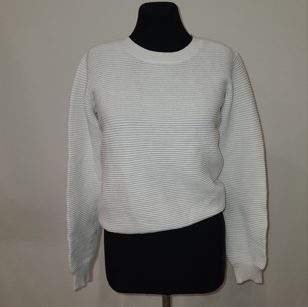 J Jess White ribbed sweatshirt XS